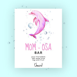 Vattenfärgsdelfin - momosa pub poster