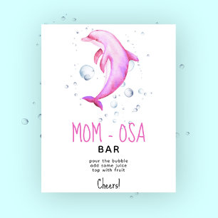 Vattenfärgsdelfin - momosa pub poster