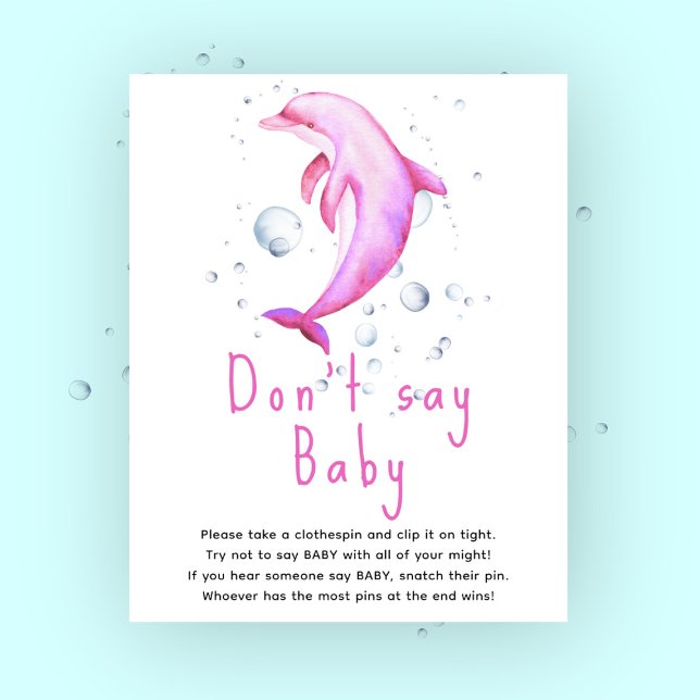 Vattenfärgsdelfin rosa - säg inte baby poster (Skapare uppladdad)
