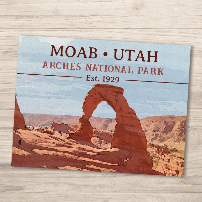 Vattenfärgsdelikat Arch Moab Utah nationalpark Vykort (Skapare uppladdad)