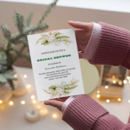 Vattenfärgsdelikat grönt inbjudningskort för möhip