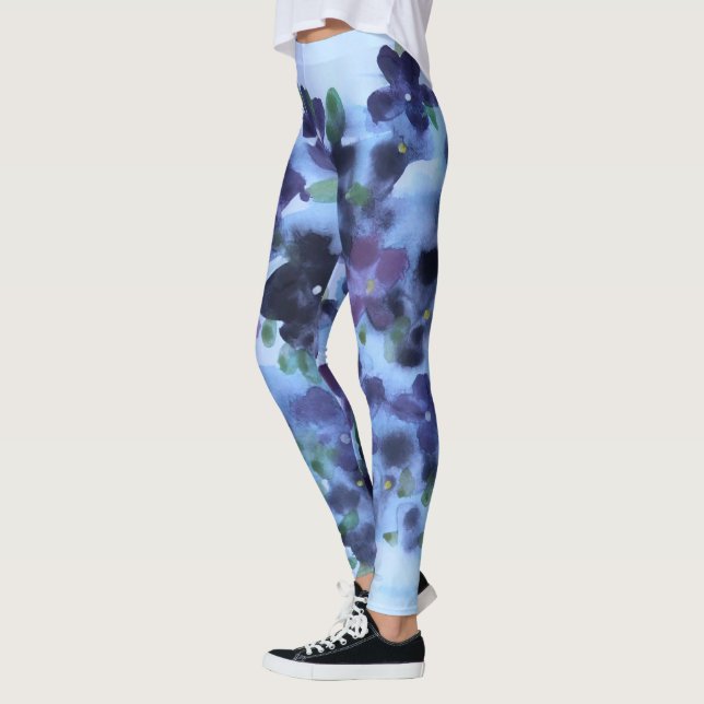 Vattenfärgsdesign, Blommigt Leggings (Vänster)