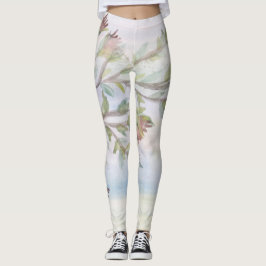 Vattenfärgsdesign, Blommigt Leggings