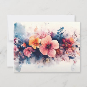 Vattenfärgsdesign, Blommigt Vykort