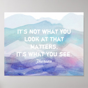vattenfärgsdesign för inspirerande Thoreau-citatte Poster