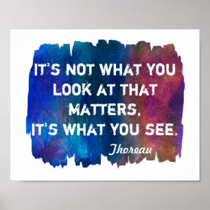 vattenfärgsdesign för inspirerande Thoreau-citatte Poster