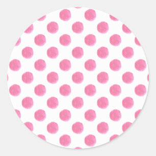 vattenfärgsdesign för rosa polka dots doft runt klistermärke
