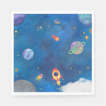 Vattenfärgsdesign för rymden - Mörk blått