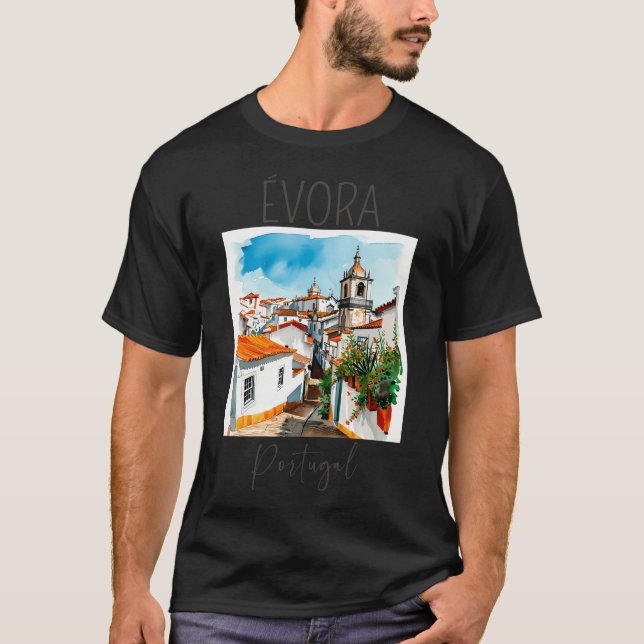 Vattenfärgsdesign i Vora - Portugal T Shirt (Framsida)