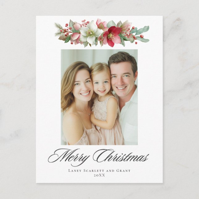 Vattenfärgsdesign jul Hellebore Design Helg Vykort (Framsida)