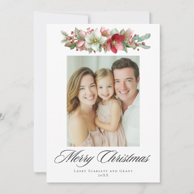 Vattenfärgsdesign jul Hellebore Design Julkort (Framsida)