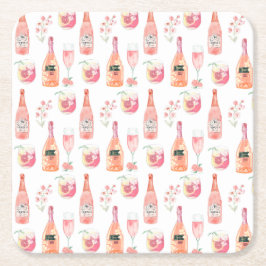 Vattenfärgsdesign och Ro Vin-Blommigt. Underlägg Papper Kvadrat