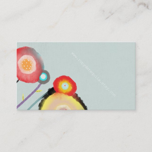 Vattenfärgsdesigner för Blommigt Visitkort (Framsida)