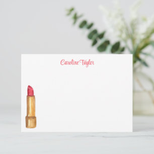 Vattenfärgsdesigner Lipstick Makeup-Personlig Tack Kort