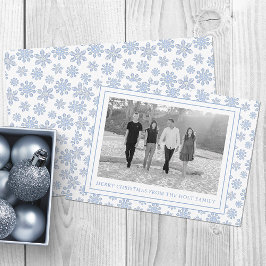 Vattenfärgsdesignern Blue Snöflingor jul Julkort