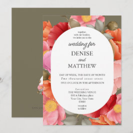 Vattenfärgsdiskett på Martini Oliv grönt Inbjudningar