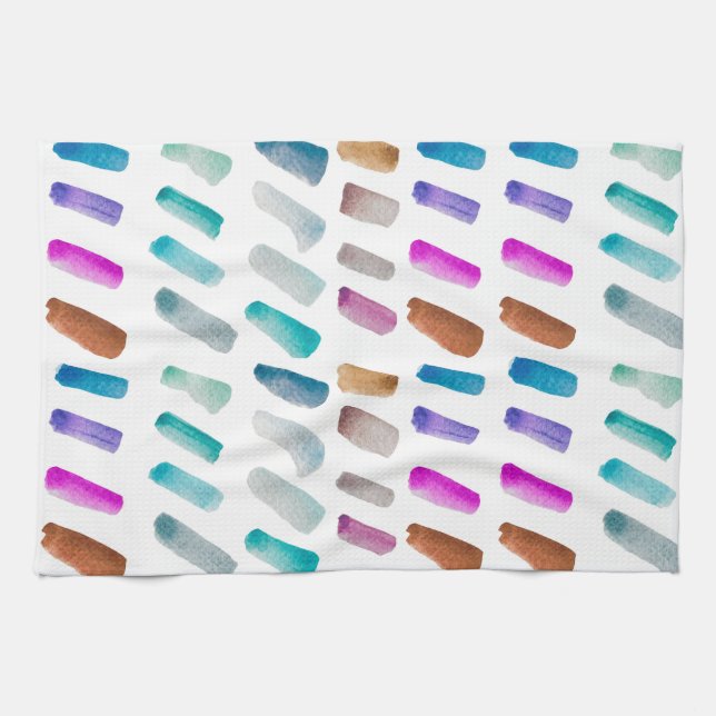 Vattenfärgsdiskhandduk hemma, köket sött kökshandduk (Horisontell)