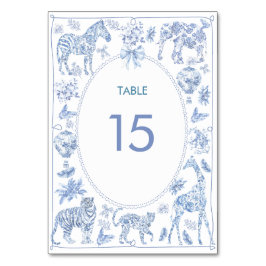 Vattenfärgsdjur Elegant Toile Safari Chinoiserie-d Bordsnummer