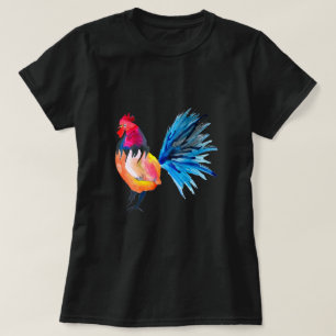 Vattenfärgsdjur i tupp t shirt