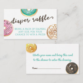 Vattenfärgsdonut Babyskare Diaper RaffCard Tilläggskort