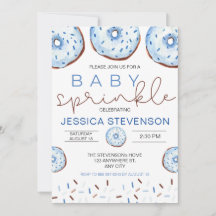 Vattenfärgsdonuts Baby Sprinkle Shower