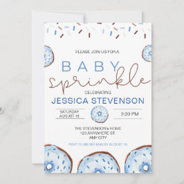 Vattenfärgsdonuts Baby Sprinkle Shower Inbjudningar