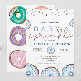 Vattenfärgsdonuts Baby Sprinkle Shower Inbjudningar