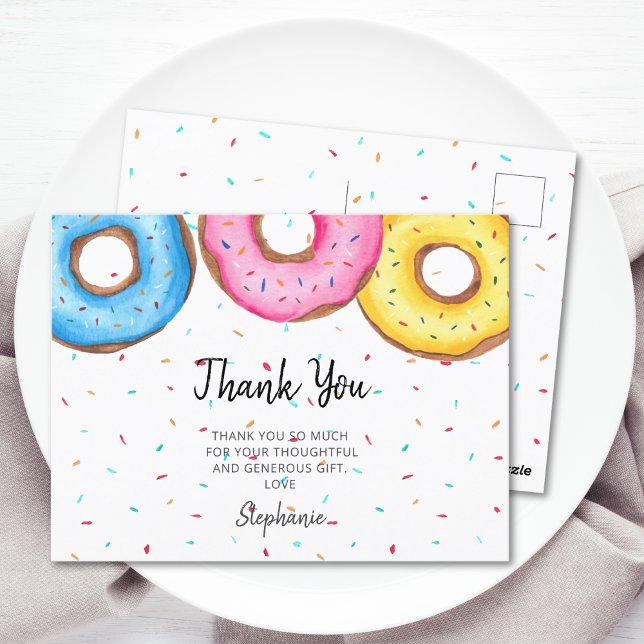 Vattenfärgsdonuts Babyskugga Vykort (Skapare uppladdad)