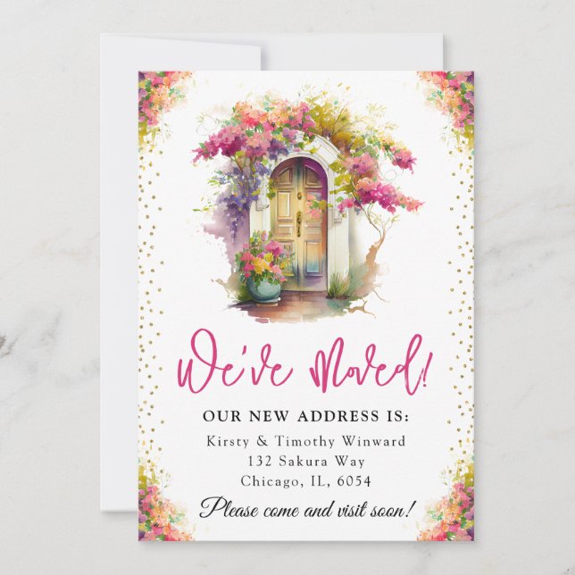 Vattenfärgsdörr Vår blommor - ny startsida Meddelande (Framsida)