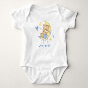 Vattenfärgsdräkt Nalle Måne Baby Bodykosten T Shirt