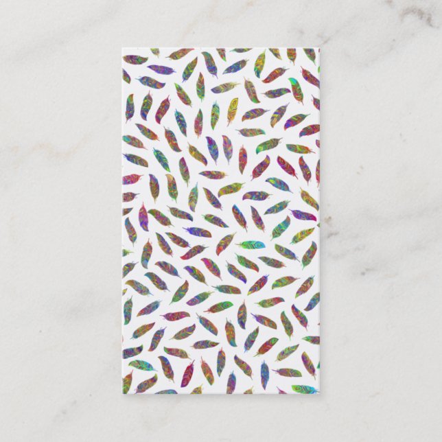 VattenfärgsDream Catcher Vild Feathers Business Ca Visitkort (Framsida)