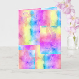 [Vattenfärgsdrömmar] Bränd Pastel Färg Butterfly Kort