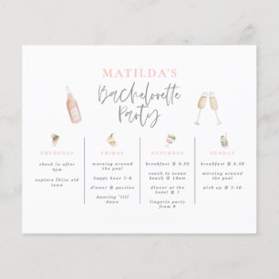 vattenfärgsdryck rosa girly bachelorette-resväg