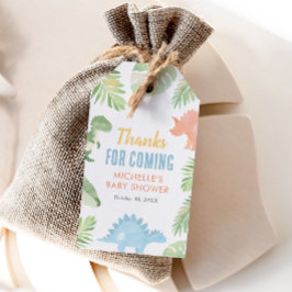 Vattenfärgsdsinosaur Baby Shower Presentetikett