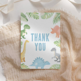 Vattenfärgsdsinosaur Baby Shower Tack Kort