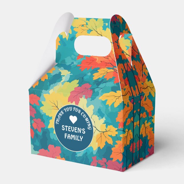 Vattenfärgsdusch för hösten, blommigt, födelsedag presentaskar (Framsidan Sidan)