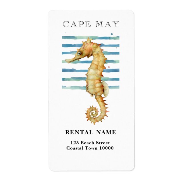 VATTENFÄRGSEAHORSE, BÅDA TOTALT, KAP FÅR ADRESS FRAKTSEDEL (Framsidan)