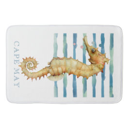 VATTENFÄRGSEAHORSE, BEACH, CAPE FÅR BADRUMSMATTA