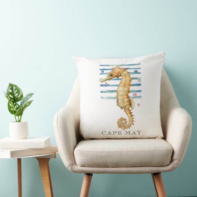 VATTENFÄRGSEAHORSE, BEACH, CAPE FÅR KUDDE (Stol)