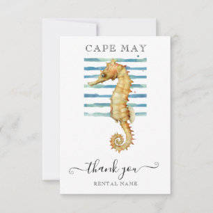 VATTENFÄRGSEAHORSE, BEVARAT TOTT, KAP FÅR TACK KORT