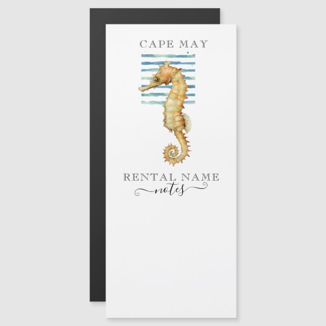 VATTENFÄRGSEAHORSE, BEVARAT TOTT, KAP KAN ANTECKNI (Fram/baksida)