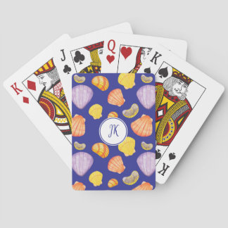 Vattenfärgseasheller Monogram-uppspelningskort Casinokort