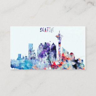 VattenfärgSeattle horisont Visitkort