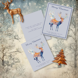 Vattenfärgseffekt Festive Hjort jul Julkort