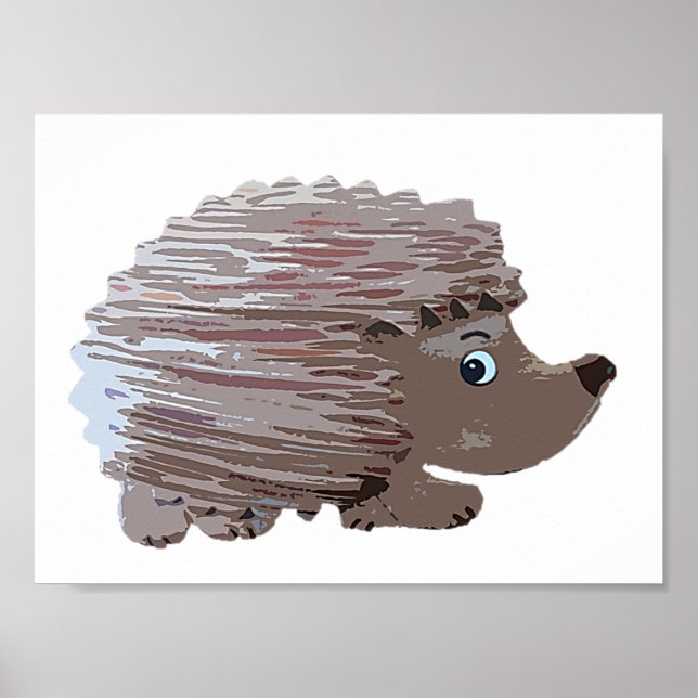 Vattenfärgseffekt Hedgehog Poster (Framsidan)