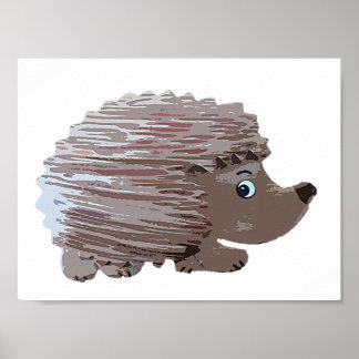 Vattenfärgseffekt Hedgehog Poster