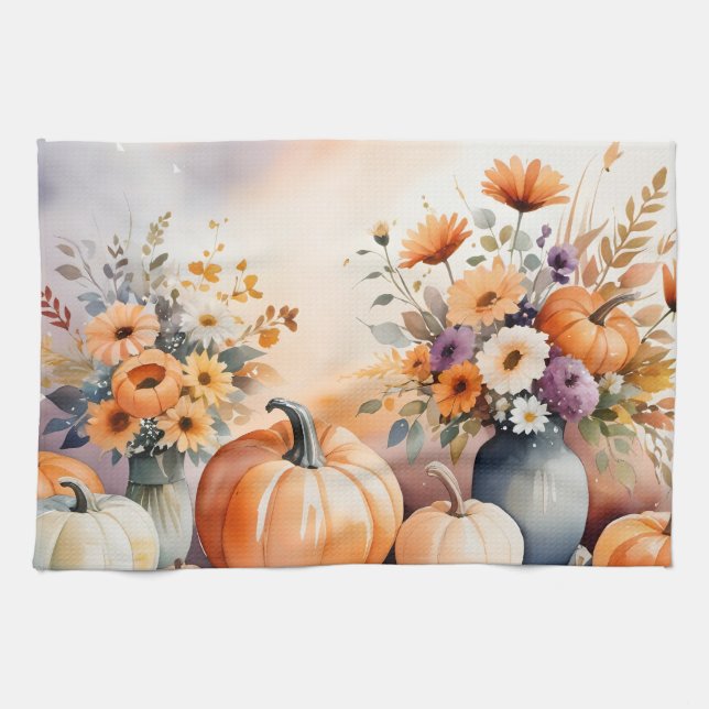 Vattenfärgsefterfall Kökshandduk (Horisontell)