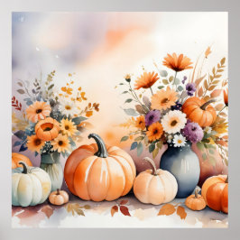 Vattenfärgsefterfall Poster