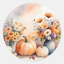 Vattenfärgsefterfall Runt Klistermärke