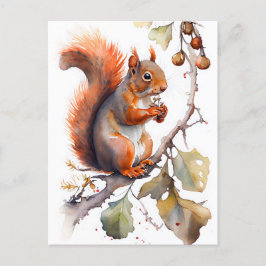 Vattenfärgsekorre EEG-Nöt Vykort